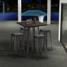 juego de mesa alta y 4 taburetes metálicos de estilo industrial williamsburg Venta