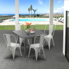 conjunto de mesa cuadrada y sillas industriales de metal estilo flushing Elección