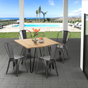 juego de mesa de madera con sillas de metal tribeca estilo industrial Compra