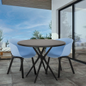 Juego de mesa redonda de diseño 80 cm negra 2 sillas Oden Black Modelo