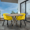 Juego 2 sillas diseño mesa beige cuadrada 70 x 70 cm moderno Navan Catálogo