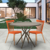 Juego mesa diseño redondo beige 80 cm 2 sillas Eskil Medidas
