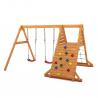 Doble columpio escalada parque infantil jardín niños madera Spider King Oferta