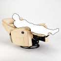 Sillón reclinable relax con mecedora y rotación de 360 en polipiel Sissi Modelo
