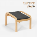 Reposapiés puf sillón sofá salón madera diseño escandinavo Sylt Promoción