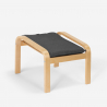 Reposapiés puf sillón sofá salón madera diseño escandinavo Sylt Medidas