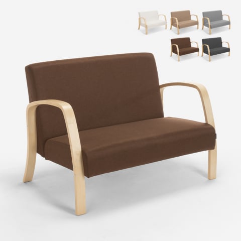 Sofá de madera y tela para sala de espera y estudio de diseño Esbjerg