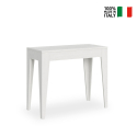 Consola extensible 90 x 42 - 302 cm mesa comedor madera blanco Isotta Venta