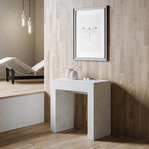 Consola extensible 90 x 47 - 299 cm mesa comedor madera blanca Allin