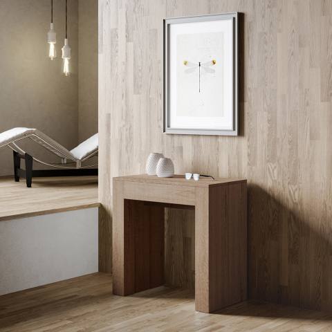 Consola vestíbulo extensible mesa comedor 90 x 47 - 299 cm madera Allin Oak Promoción