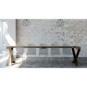 Consola extensible 90 x 40 - 300 cm mesa madera diseño moderno Diago Noix Descueto