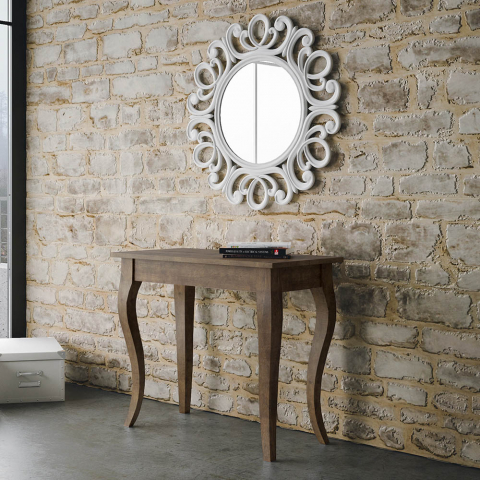 Consola mesa clásica diseño extensible 90 x 48 - 308 cm madera Olanda Noix