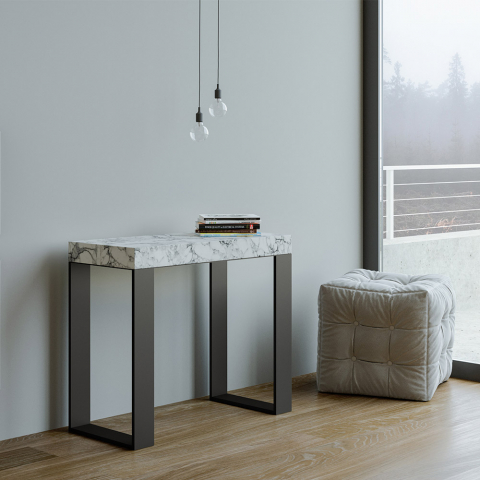 Consola extensible 90 x 40-300 cm mesa diseño moderno mármol Tecno Marble