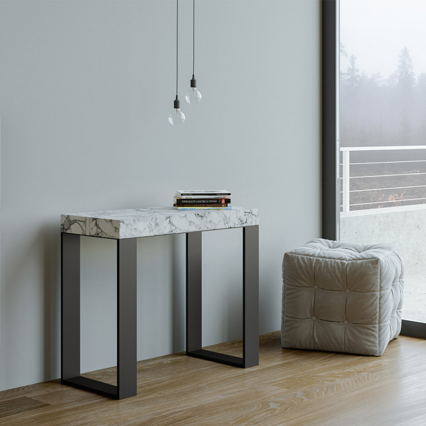 Consola extensible 90 x 40-300 cm mesa diseño moderno mármol Tecno Marble Promoción