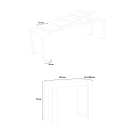 Consola extensible 90 x 40 - 300 cm mesa comedor diseño blanco metal Tecno Catálogo