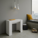 Consola mesa comedor extensible 90 x 48 - 204 cm madera blanca Basic Small Promoción
