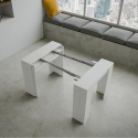 Consola mesa comedor extensible 90 x 48 - 204 cm madera blanca Basic Small Rebajas
