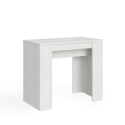 Consola mesa comedor extensible 90 x 48 - 204 cm madera blanca Basic Small Oferta
