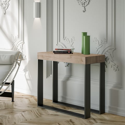 Consola extensible 90 x 40 - 300 cm mesa comedor madera moderna Elettra Oak Promoción