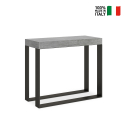 Consola mesa extensible 90 x 40 - 300 cm gris moderno Elettra Concrete Venta