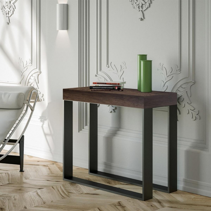 Consola extensible 90 x 40 - 300 cm mesa comedor madera moderna Elettra Noix Promoción