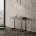 Consola mesa diseño moderno extensible 90 x 40 - 300 cm gris Nordica Concrete Promoción