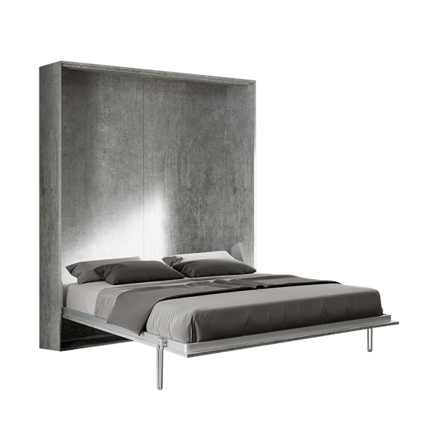 Kentaro Noix cama abatible matrimonio 160 x 190 cm armario madera