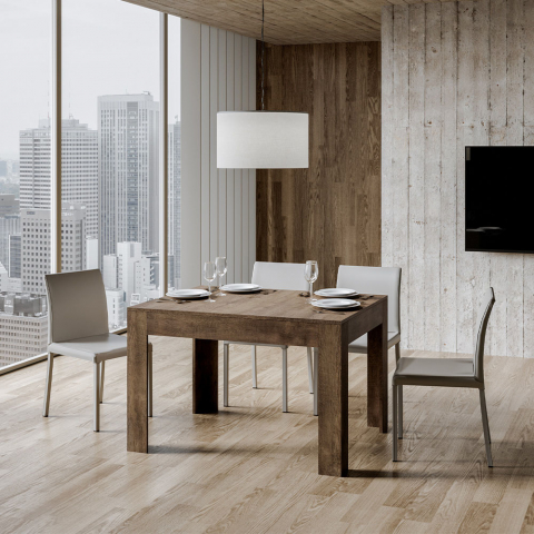 Mesa de comedor diseño extensible 90 x 120 - 180 cm madera moderno Bibi Wood Promoción