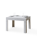 Mesa blanca extensible 90 x 120 - 180 cm cocina comedor Bibi White Oferta