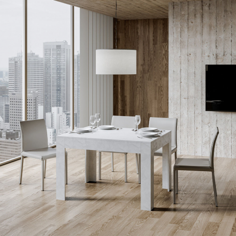 Mesa blanca extensible 90 x 120 - 180 cm cocina comedor Bibi White Promoción