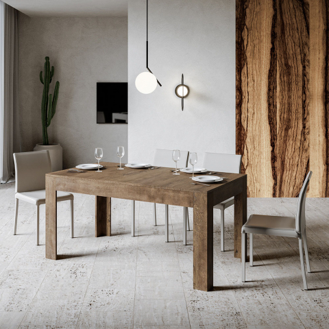Mesa extensible 90 x 160 - 220 cm madera diseño comedor Bibi Long Wood
