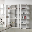 Librería de pared diseño moderno blanco 6 estantes casa oficina Kato C Promoción
