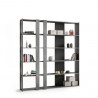 Librería de pared gris diseño moderno 6 estantes casa oficina Kato C Concrete Oferta