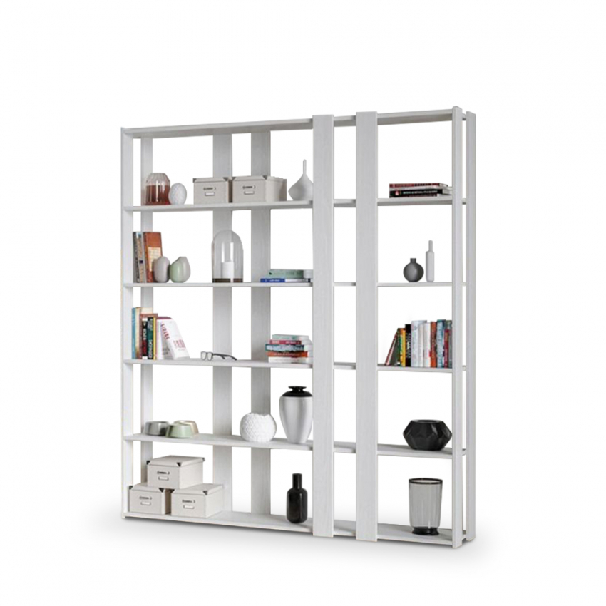 Kato E librería de pared 6 estantes blanca diseño moderno casa oficina