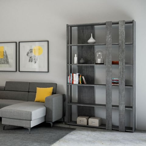 Librería moderna gris de pared salón oficina Kato B Small Concrete