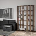 Librería de pared diseño moderno madera 6 estantes salón Kato E Small Wood Promoción