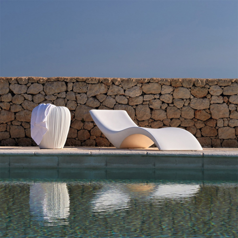 Tumbona piscina hamaca jardín sol diseño blanco Vega Promoción