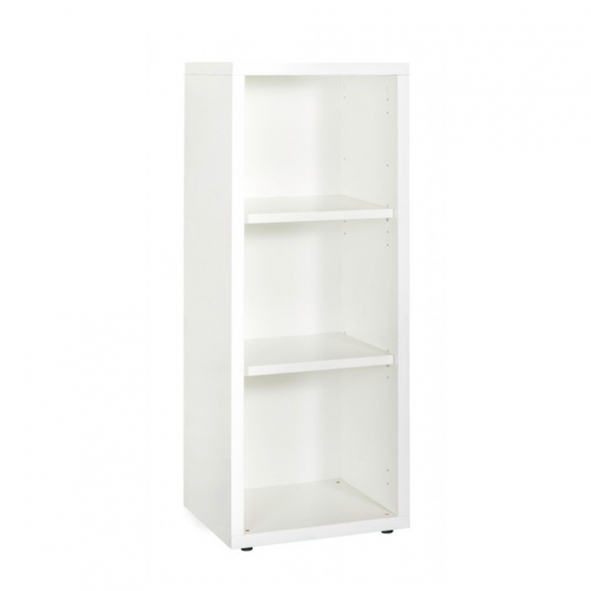 Librería blanca escandinava, estantería asimétrica - Floki - patas de  madera de abeto, 4 estantes, 8 compartimentos, 80x30x138cm