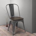 stock 20 sillas Lix industrial acero madera para cocina y bar steel wood 
