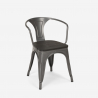 20 sillas de comedor de metal y madera estilo industrial Lix steel wood arm 