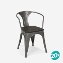 20 sillas de comedor de metal y madera estilo industrial Lix steel wood arm Compra