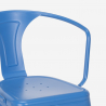 stock 20 sillas industrial con reposabrazos acero para cocina y bar steel arm 