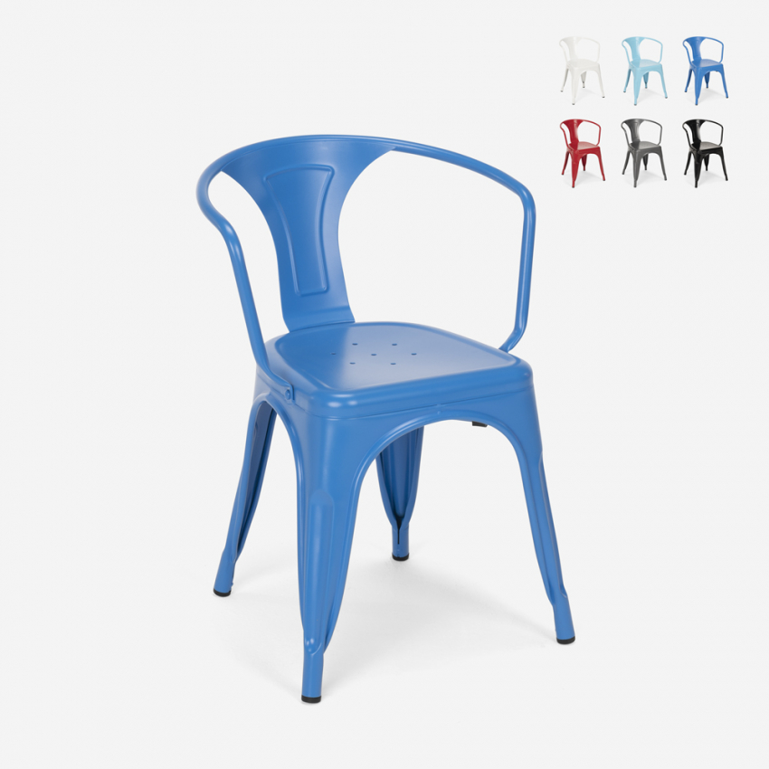 stock 20 sillas industrial con reposabrazos acero para cocina y bar steel arm Coste