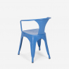 stock 20 sillas industrial con reposabrazos acero para cocina y bar steel arm 