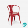 stock 20 sillas Lix industrial con reposabrazos acero para cocina y bar steel arm 