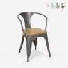 20 sillas de comedor de metal y madera estilo industrial steel wood arm light Stock