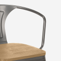 20 sillas de comedor de metal y madera estilo industrial steel wood arm light Precio