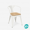 20 sillas de comedor de metal y madera estilo industrial steel wood arm light Venta