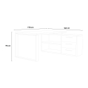 Mesa angular con península y cajones blanca brillante 170x140cm Glassy Catálogo