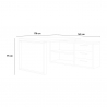 Mesa angular con península y cajones blanca brillante 170x140cm Glassy Catálogo
